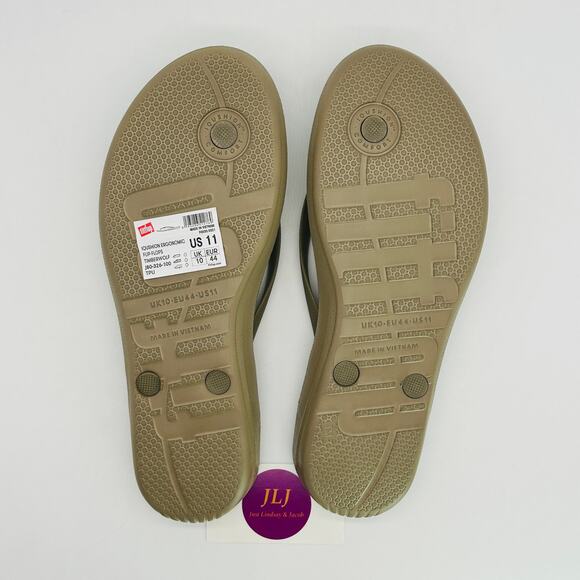 FitFlop Men's IQushion Ergonomic Thong Flip Flop Sandals Timberwolf Size 11 - Picture 11 of 12
